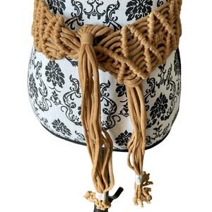 Handmade Braided Macramé Tan Wrap Belt